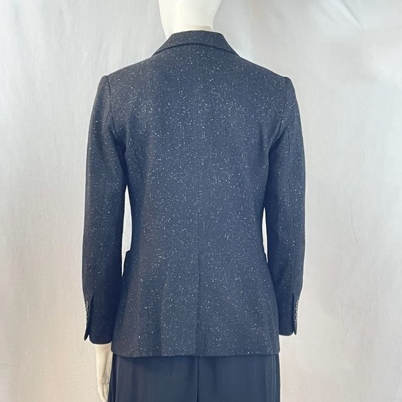 Black Wool Blend Blazer With Speckles | Talbots - Picture 5 of 9